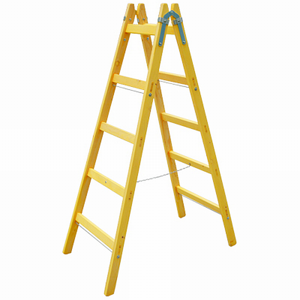 AGRODEAL Rebrík drevený - dvojdielny 4 priečky
