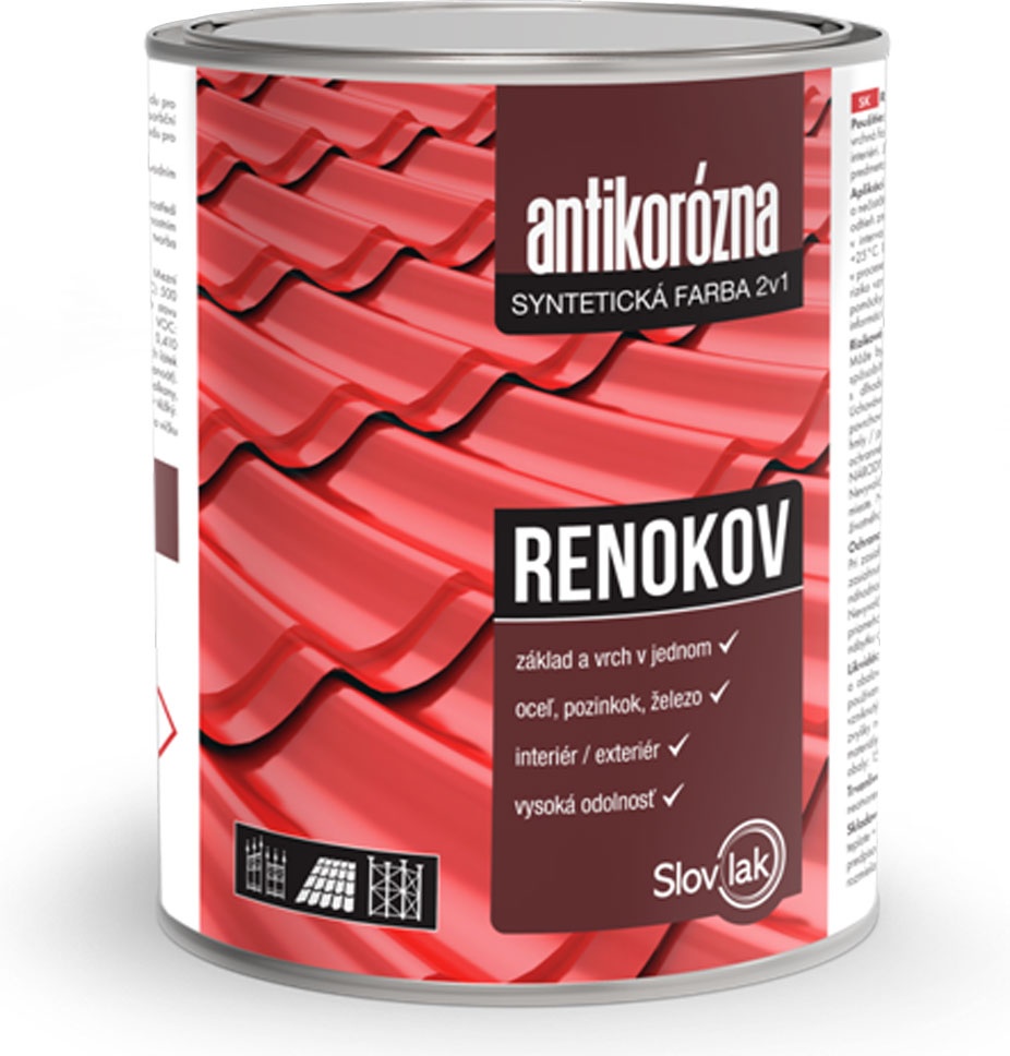 Slovlak Renokov antikorózna farba hnedý,0,75kg