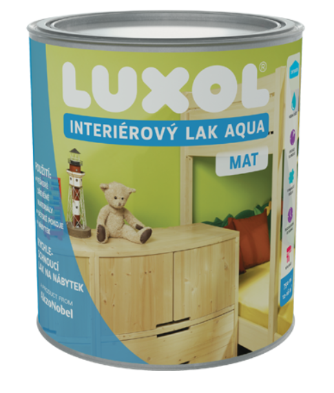 DULUX Luxol Interiérový lak AQUA Mat,0,75L