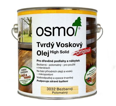 OSMO Tvrdý voskový olej Originál 3032 Bezfarebný pololesklý (hodvábny lesk),375ml