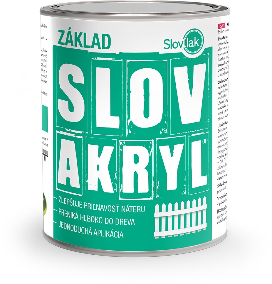 SLOVLAK Slovakryl PROFI základ - farba na drevo 0100,0,75kg