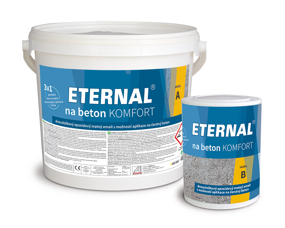 ETERNAL na beton Komfort šedá,4,8kg (4kg zlož. A + 0,8kg zlož. B)