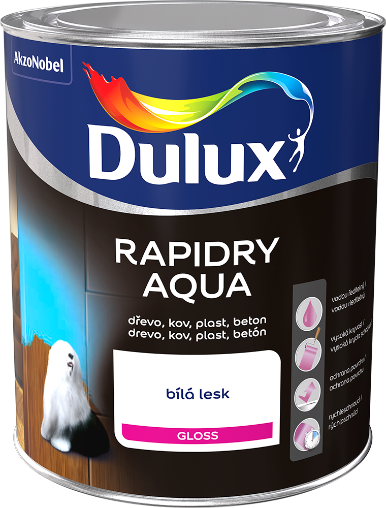 DULUX ​Dulux Rapidry Aqua Biela lesk,0.75l
