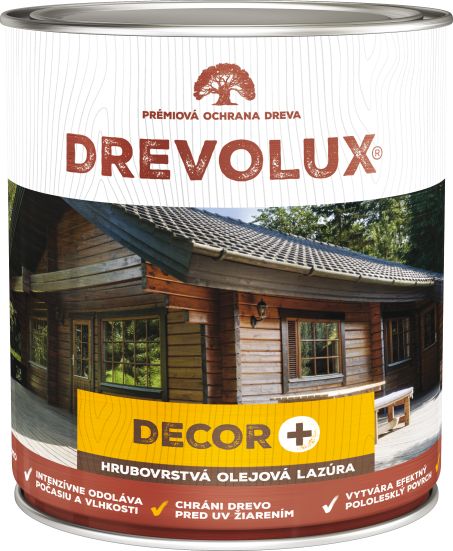 CHEMOLAK Drevolux Decor+ hrubovrstvá lazúra Transparentná saténová,2.5L