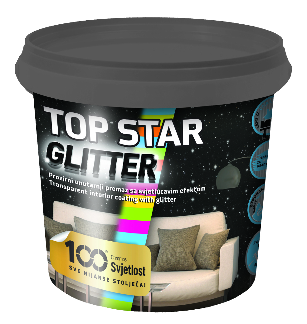 E-shop SVJETLOST TOP STAR GLITTER vrchný náter s trblietavými časticami 0.85L