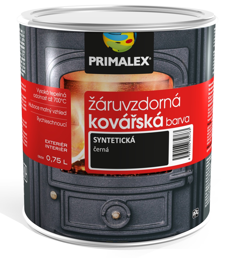 Primalex Žiaruvzdorná kováčska farba Kováčska čierna,0.75L