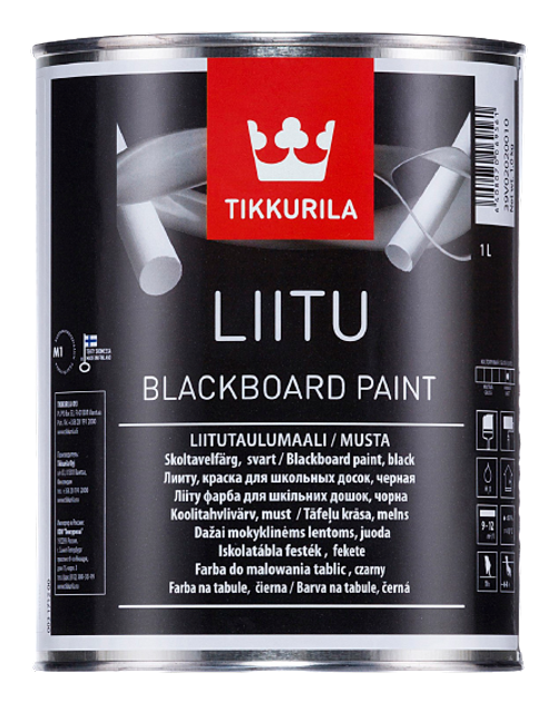E-shop Tikkurila LIITU BLACKBOARD PAINT tabuľová farba Čierna matná,1L