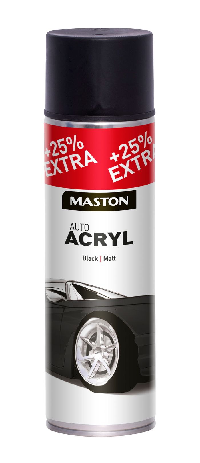 Maston  AUTOACRYL Black Matt,500ml