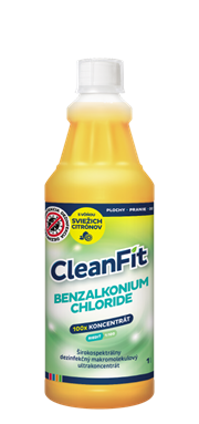 CleanFit BENZALKONIUM CHLORIDE 100x koncentrát s vôňou citrónov 1L