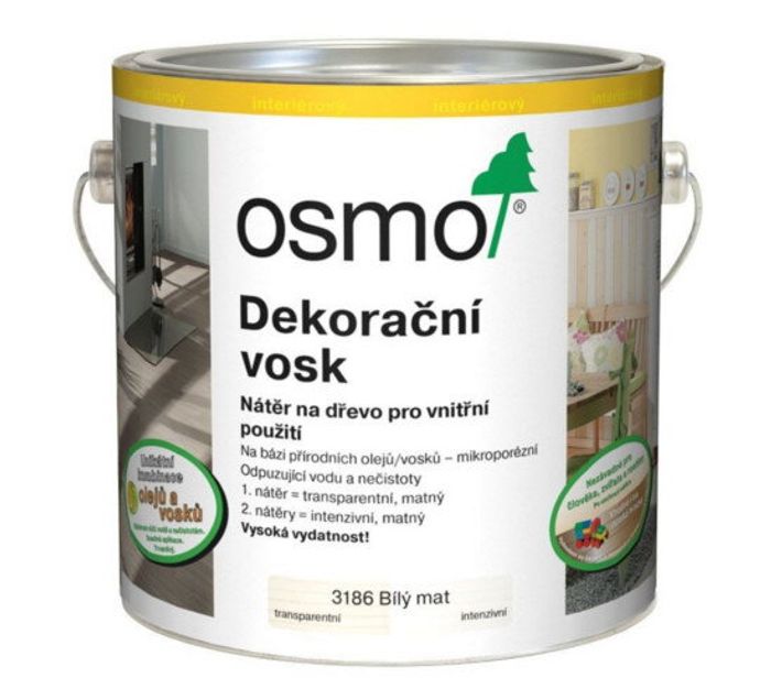 OSMO Dekoračný vosk intenzívny 3186 Biela matná,750ml