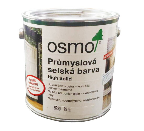 OSMO Priemyselná vidiecka farba 5730 Biela krycia (hodvábne matná),2.5L