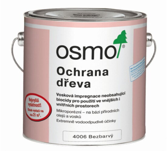 OSMO Ochrana dreva - vosková impregnácia 4006 Bezfarebný,2.5L