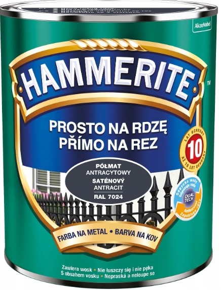 Hammerite satén RAL7024 antracitová,2.5L